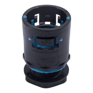 Newlec 25mm Conduit Flexible Gland Push Fit Straight IP68 PVC Black C/W Locknut [Pack=10]