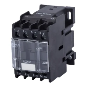 Newlec Contactor 3 Pole 1 Normally Open AC3 Rating 12A 230V AC Black