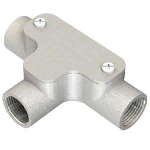 Newlec 20mm Steel Conduit Inspection Tee 3 Way Galvanised Steel