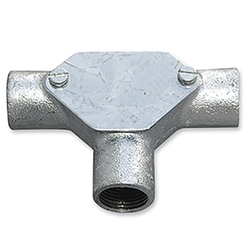 Newlec 20mm Steel Conduit Inspection Tee 3 Way Galvanised Steel - Image 3