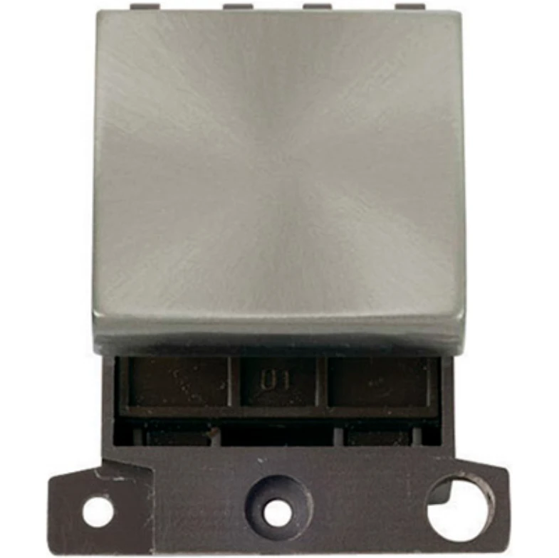 Click Scolmore Brushed Stainless 32A Double Pole Switch Module