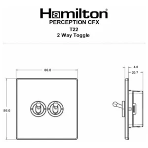 Hamilton Switch Dolly 2 Gang 2 Way 20A 86X86mm Antique Brass