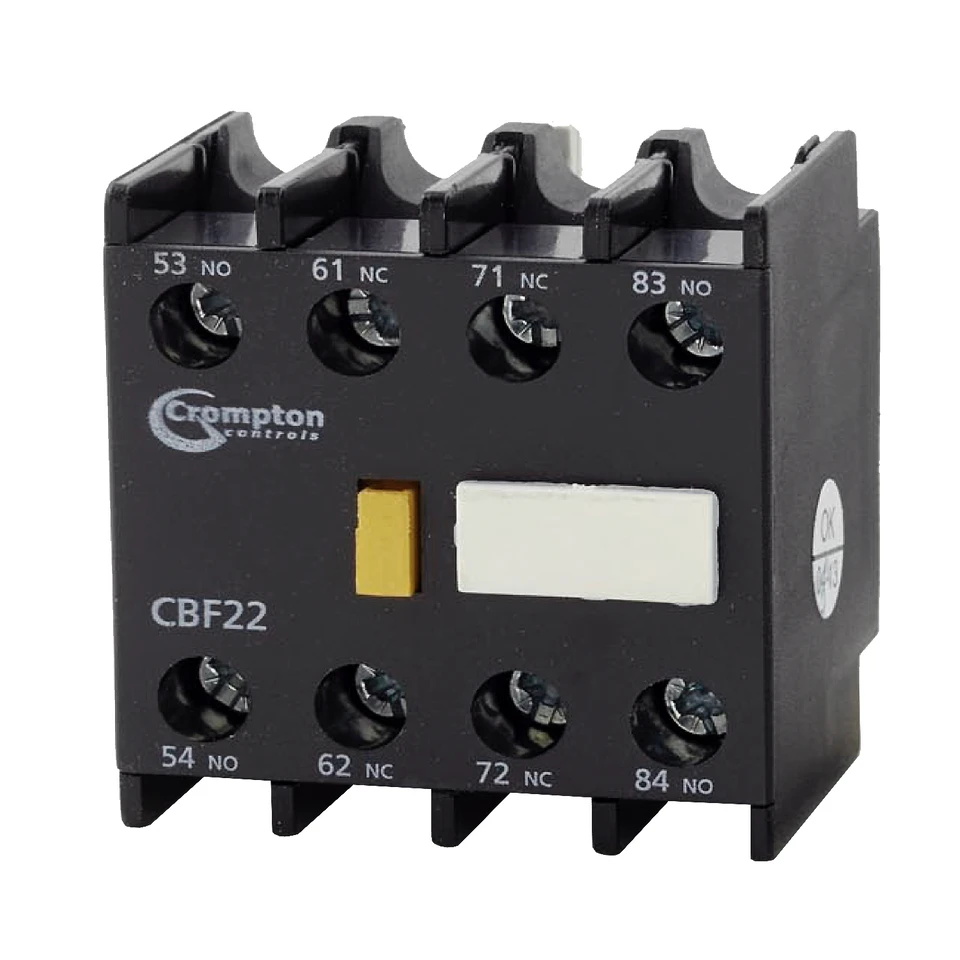 Crompton Controls Contact Block 2No 2Nc Front Mounting Fit 09 To 80 Contactors - Image 2
