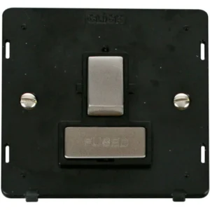 Click Scolmore Connection Unit Interior Fused Switched 13A Black Stainless Steel