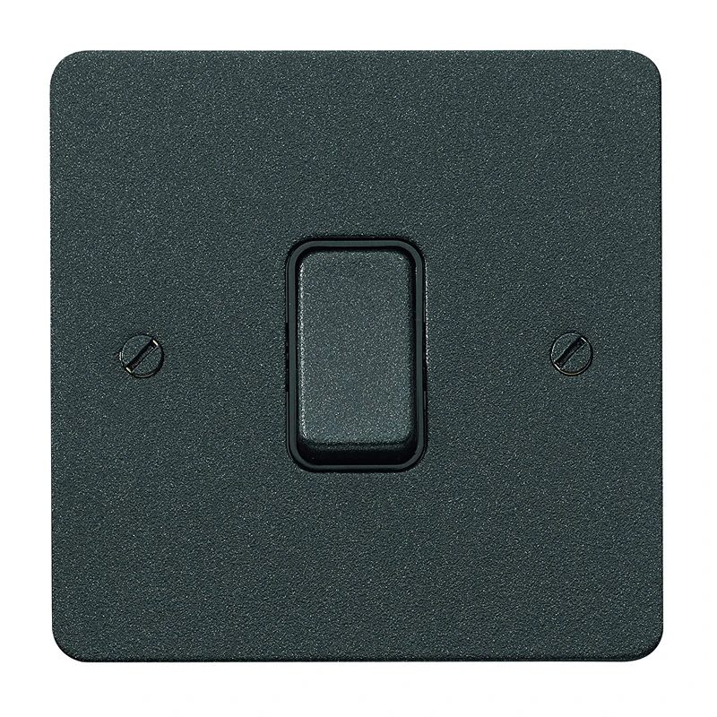 MK Electric Switch 1 Gang 2 Way SP 20A Lustrous Black Black Inserts - Image 2