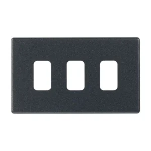 MK Electric Front Plate 3 Module Lustrous Black