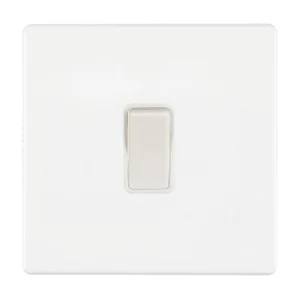Hamilton Switch Rocker 1 Gang 2 Way 10A 86X86mm Bright White White Insert