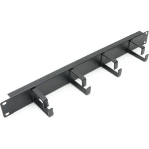 Newlec Cable Management Bar Black for Data Network Cabinet 19in 1U