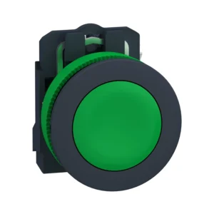 Schneider Electric Pushbutton Flush Mounted 1No Screw Clamp 30.5mm Green