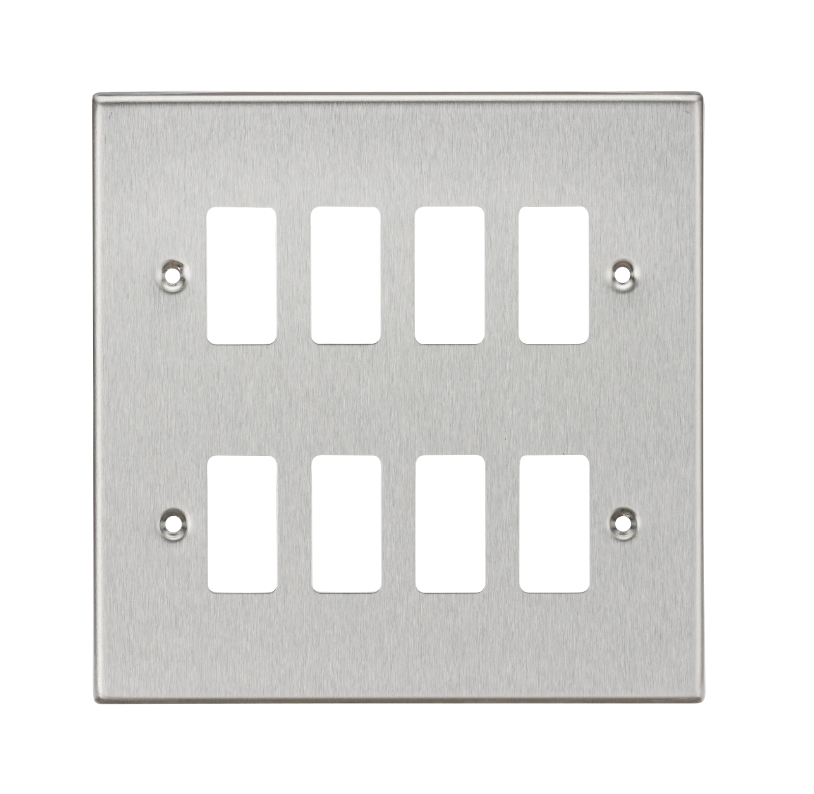 Knightsbridge MLA 8G Grid Faceplate - Square Edge Brushed Chrome - Image 2
