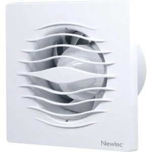 Newlec Wall/Window Quiet Fan Lo-Profile 100mm White With Timer