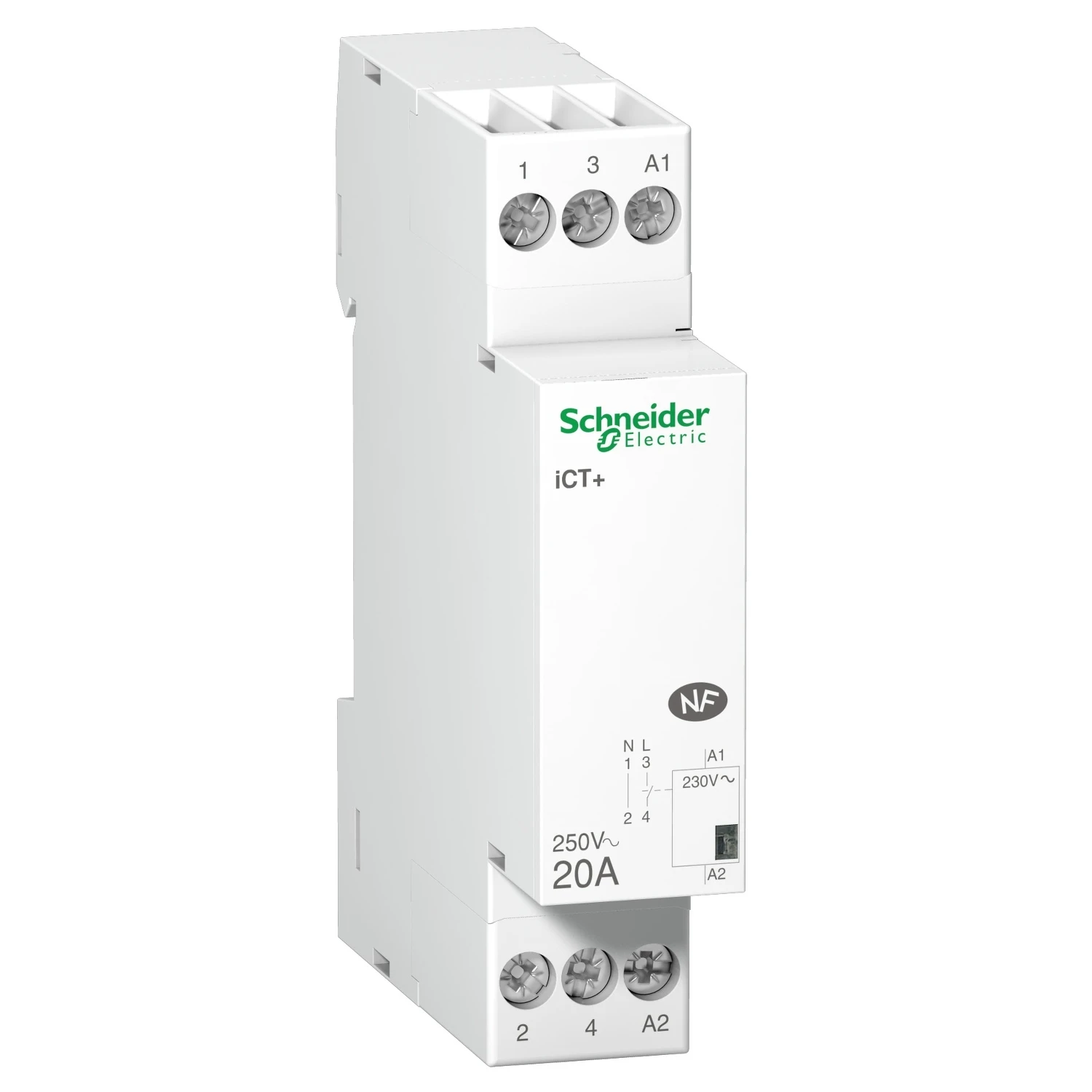 Schneider Electric Contactor 20A Single Pole 1 Normally Open 230Vac Ict Plus - Image 2