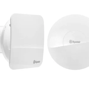 GDC Simply Silent Contour 12V Low Voltage Axial Extract Fan 100mm Constant Volume with Round & Square Cover - White