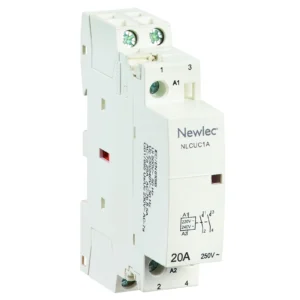 Newlec Contactor Double Pole DIN Rail Mounting Single Module 20A 230V