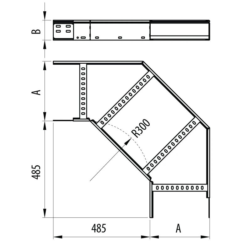 Pemsa 90Deg Bend 300x100mm HDG