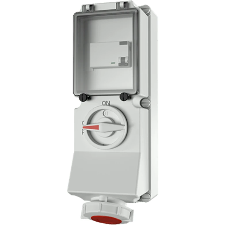 Mennekes Combination Unit 4Pole Duo Socket IP67 RCD 32A 400V 6H Red