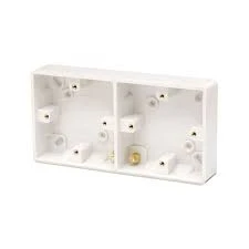 Newlec Square Edge 25mm 2X1 Gang Surface Pattress Box