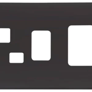 Click Scolmore Matt Black 45A 2 Gang Switch With 13A Switched Socket Outlet Cover Plate