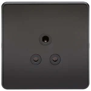Knightsbridge MLA Screwless 5A Unswitched Socket - Matt Black with Black Insert