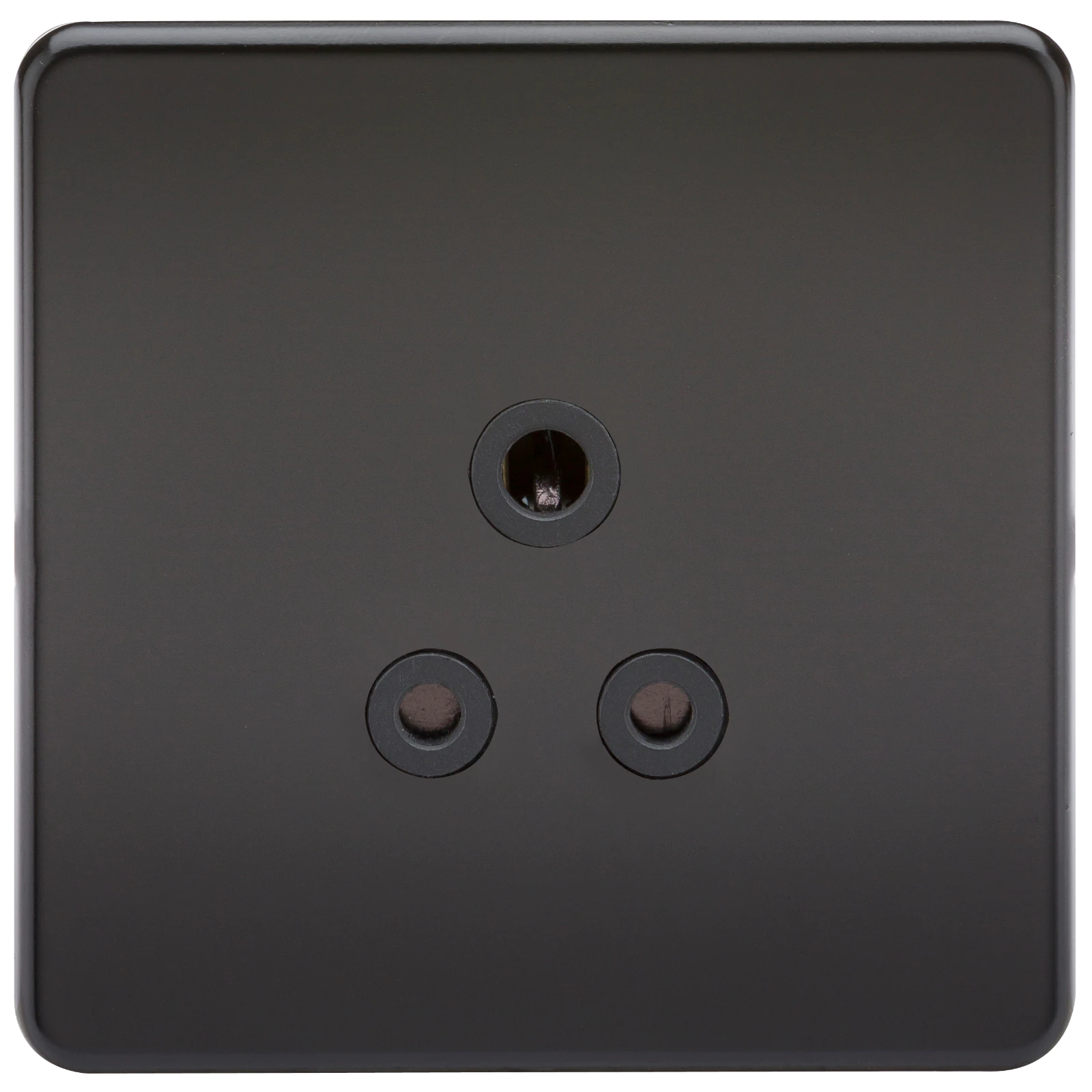 Knightsbridge MLA Screwless 5A Unswitched Socket - Matt Black with Black Insert