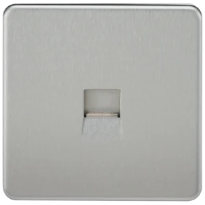 Knightsbridge MLA Screwless Telephone Master Socket - Brushed Chrome