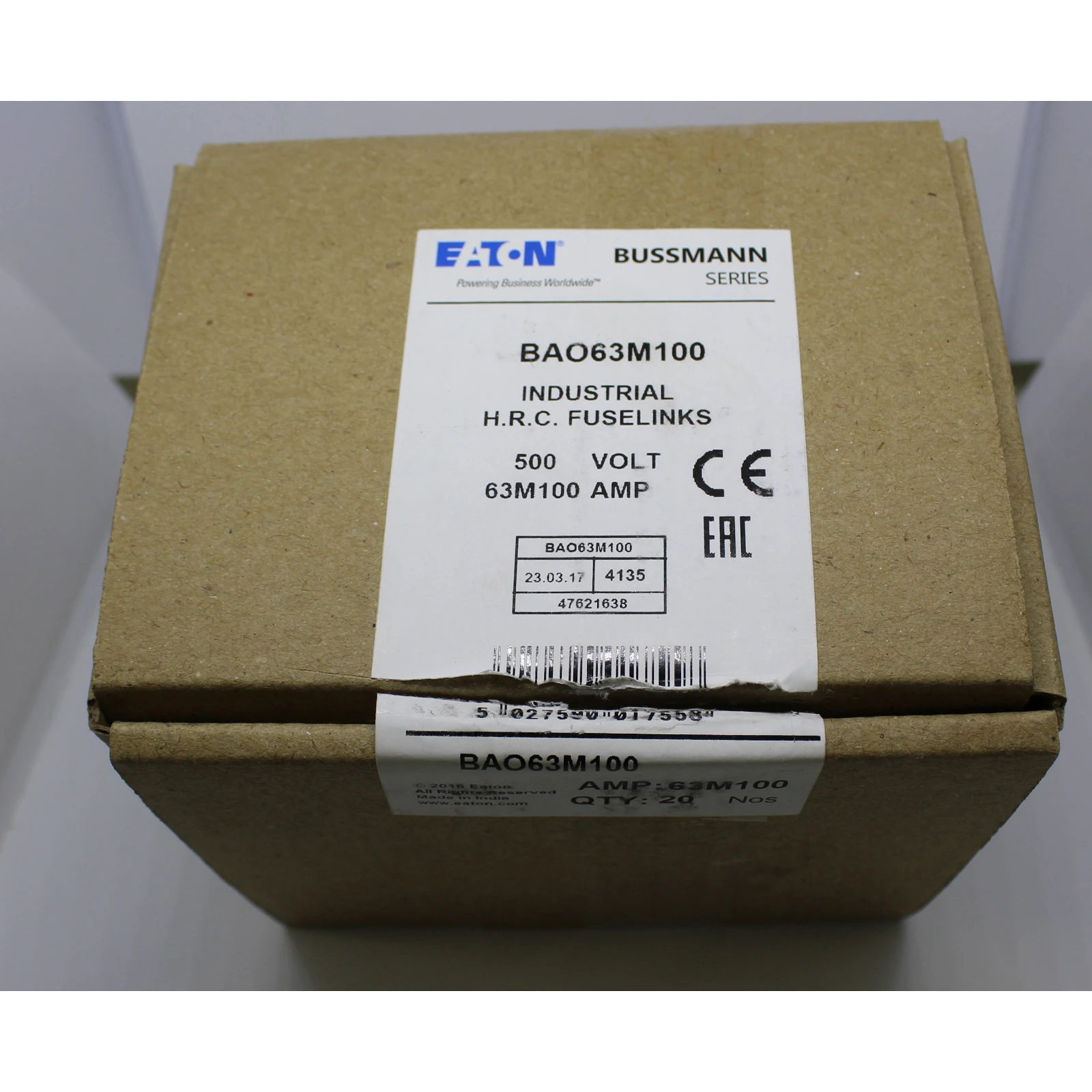 Newlec Motor Rated Industrial Fuse Link MR100 Rated BS88 63 Amp 87mm - Image 4