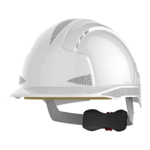 JSP Eurovia White Vented Wheel Ratchet Evolite Safety Helmet With Cr2