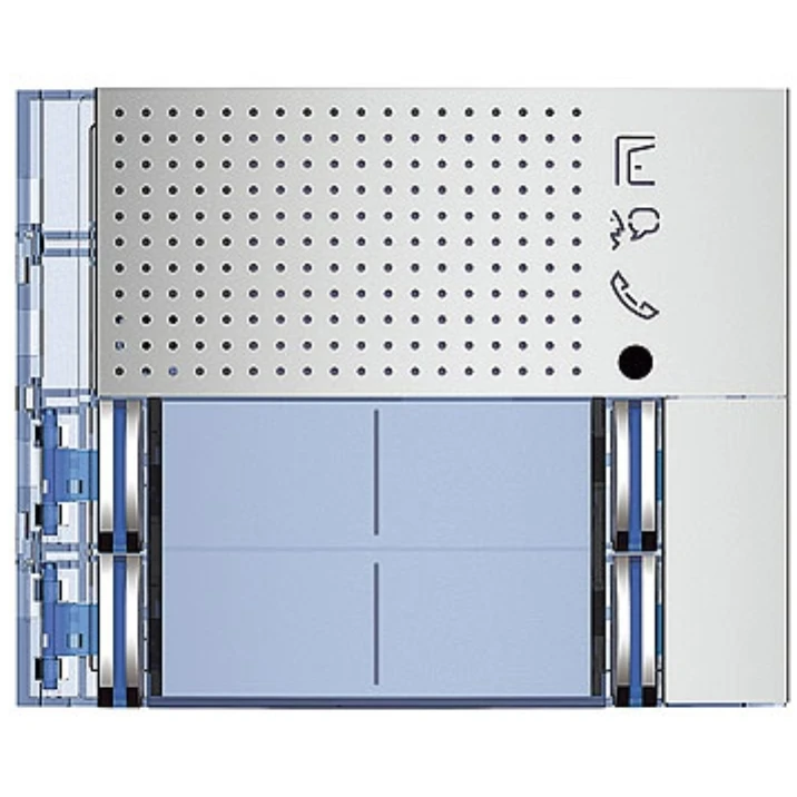 Bticino Cover Front Speaker 4 Pushbutton Double Silver Row - Image 2