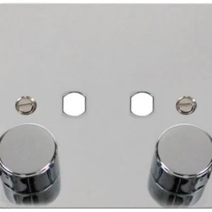 Click Scolmore Plate 2 Gang Single Dimmer Knob Polished Chrome