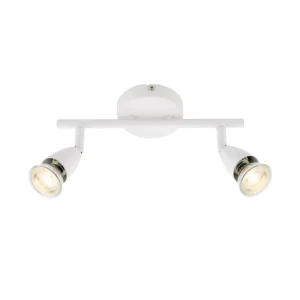 Saxby Spotlight Amalfi Twin Dimmable GU10 50W Gloss White IP20
