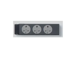 Legrand Module 3 Gang Socket Fixed 90° Angle Double Pole+Earth Grey