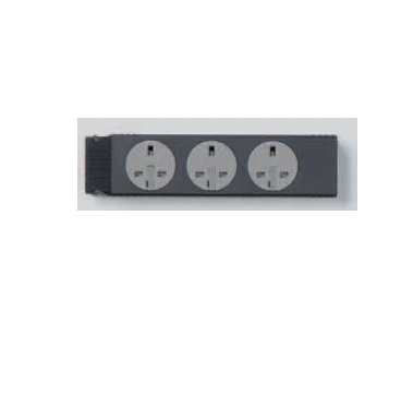 Legrand Module 3 Gang Socket Fixed 90° Angle Double Pole+Earth Grey