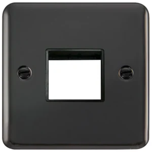 Click Scolmore Front Plate 1 Gang 2 Aperture Black Nickel Black Insert