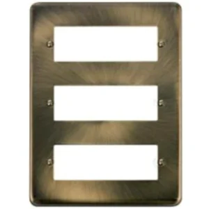 Click Scolmore Grid Plate 3 Tier 18 Module Minigrid Antique Brass