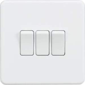 Knightsbridge MLA Screwless 10AX 3G 2-Way Switch - Matt White