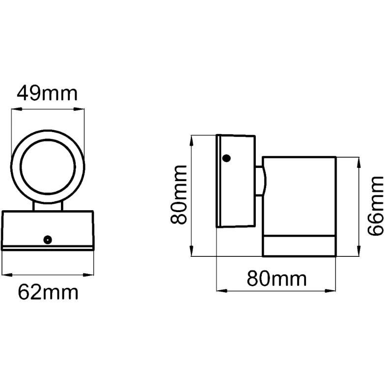 KSR Lighting Wall Light Exterior Single LED 3000K IP65 5W 245Lm Anthra - Image 3