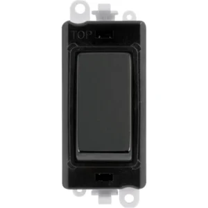 Click Scolmore Black Frame 20AX Black Nickel 3 Position Centre ‘Off’ Switch Module