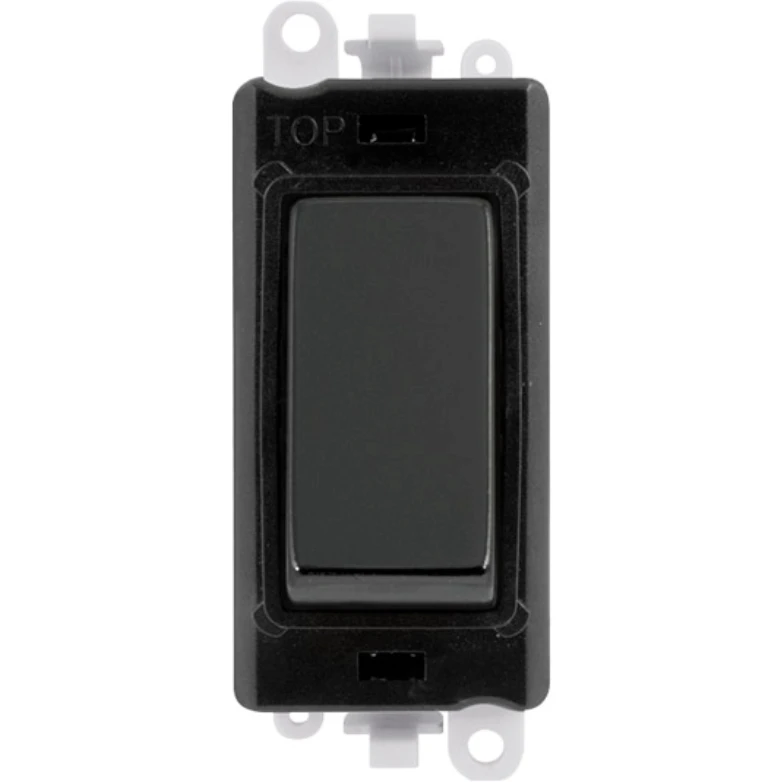 Click Scolmore Black Frame 20AX Black Nickel 3 Position Centre ‘Off’ Switch Module - Image 2