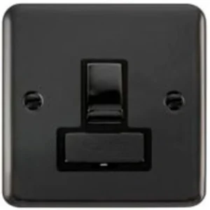 Click Scolmore Connection Unit Ingot Switched Fused 13A Black Nickel Black Insert