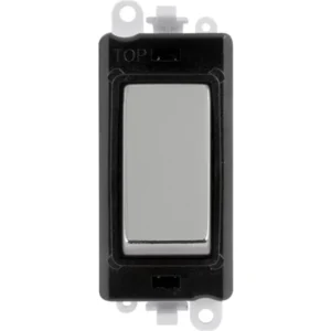 Click Scolmore Black Frame 20AX Polished Chrome Intermediate Switch Module