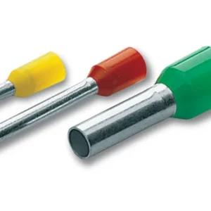 Newlec Bootlace Ferrule End Sleeve Twin Entry Insulated 8 x 1.8mm Pin Red for 2 x 1.0mm Diameter Cables