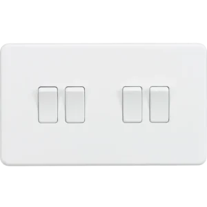 Knightsbridge MLA Screwless 10AX 4G 2-Way Switch - Matt White