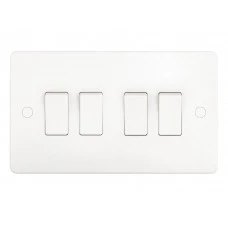 Niglon Switch 4 Gang 2 Way 10Ax White
