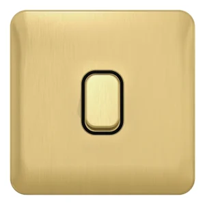 Schneider Electric Lisse 1-Gang 2-Way 10AX Plate Switch Satin Brass / Black