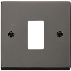 Click Scolmore Victorian Black Nickel Black Gasket 1 Gang GridPro Frontplate