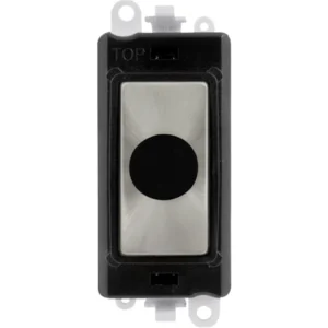 Click Scolmore Black Frame 20A Satin Chrome Flex Outlet Module