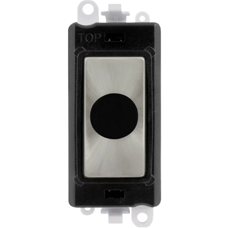 Click Scolmore Black Frame 20A Satin Chrome Flex Outlet Module