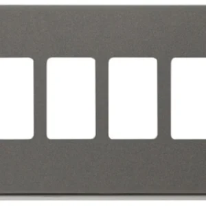 Click Scolmore Victorian Black Nickel Black Gasket 4 Gang GridPro Frontplate