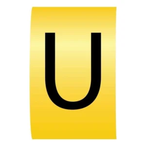 Cablecraft Letter U Black on Yellow K-Type Cable Markers 4.2-7.0mm Dia - Loose Refill Pack of 100