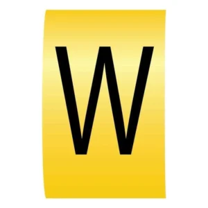 Cablecraft Letter W Black on Yellow K-Type Cable Markers 4.2-7.0mm Dia - Loose Refill Pack of 100